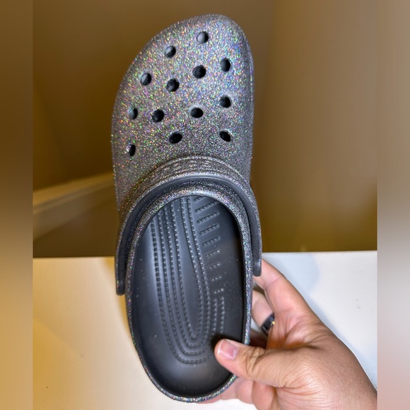 CROCS - Glitter Clogs, Black, Men’s Size 12 - Picture 7 of 14
